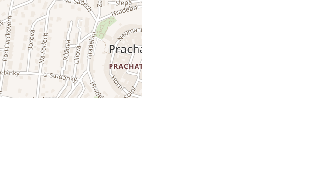 Liliová v obci Prachatice - mapa ulice