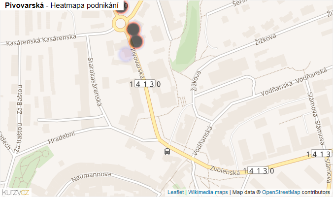 Mapa Pivovarská - Firmy v ulici.