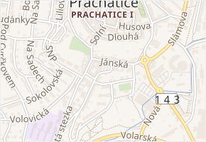 Požárníků v obci Prachatice - mapa ulice