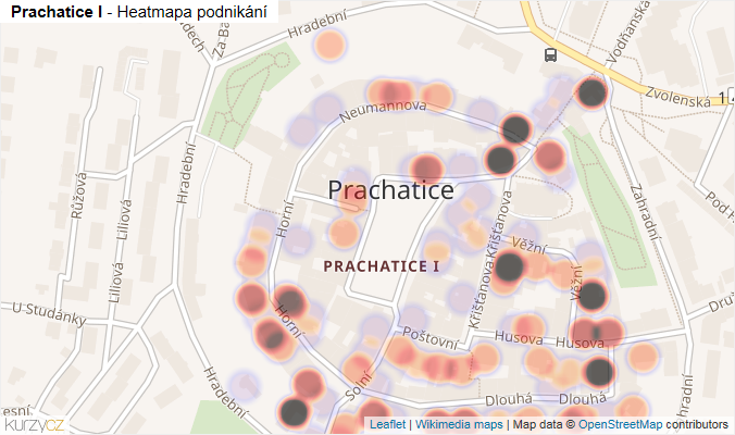 Mapa Prachatice I - Firmy v části obce.