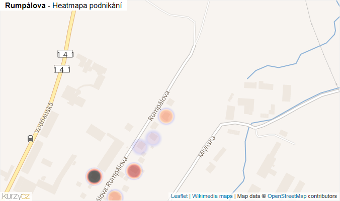 Mapa Rumpálova - Firmy v ulici.