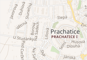 Růžová v obci Prachatice - mapa ulice