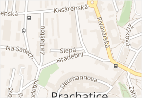 Slepá v obci Prachatice - mapa ulice