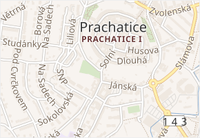 Solní v obci Prachatice - mapa ulice