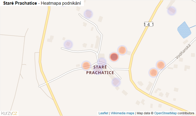 Mapa Staré Prachatice - Firmy v části obce.