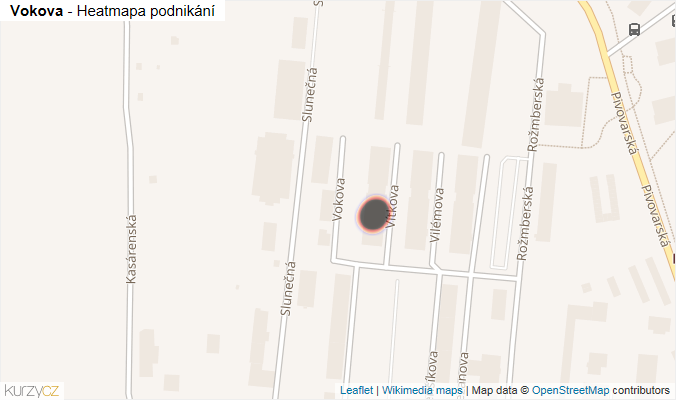 Mapa Vokova - Firmy v ulici.