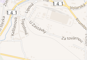 Za továrnou v obci Prachatice - mapa ulice