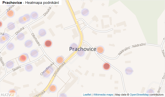 Mapa Prachovice - Firmy v části obce.