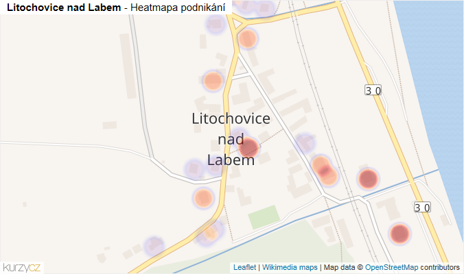 Mapa Litochovice nad Labem - Firmy v části obce.