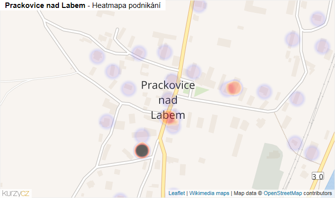 Mapa Prackovice nad Labem - Firmy v části obce.
