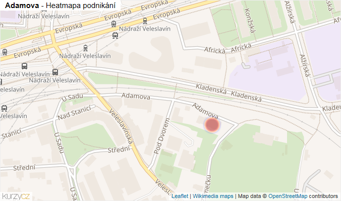 Mapa Adamova - Firmy v ulici.