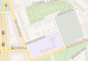 Albánská v obci Praha - mapa ulice
