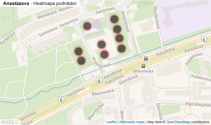 Mapa Anastázova - Firmy v ulici.