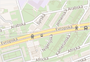 Arabská v obci Praha - mapa ulice