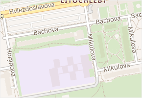 Bachova v obci Praha - mapa ulice