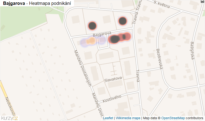 Mapa Bajgarova - Firmy v ulici.