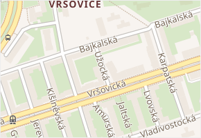 Bajkalská v obci Praha - mapa ulice