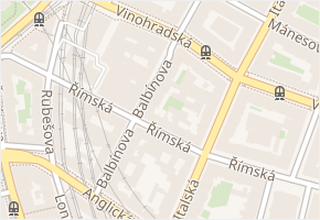 Balbínova v obci Praha - mapa ulice