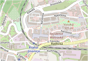 Barvitiova v obci Praha - mapa ulice