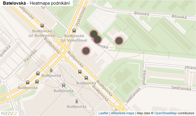 Mapa Batelovská - Firmy v ulici.