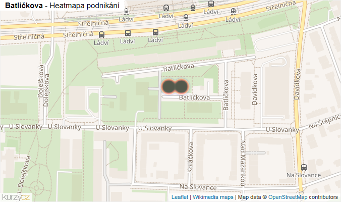 Mapa Batličkova - Firmy v ulici.
