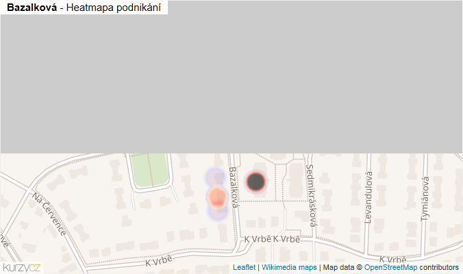 Mapa Bazalková - Firmy v ulici.