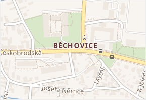 Běchovice v obci Praha - mapa části obce