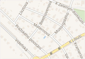Beethovenova v obci Praha - mapa ulice