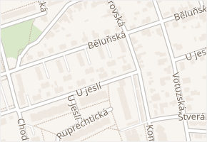 Běluňská v obci Praha - mapa ulice