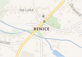 Benice v obci Praha - mapa části obce