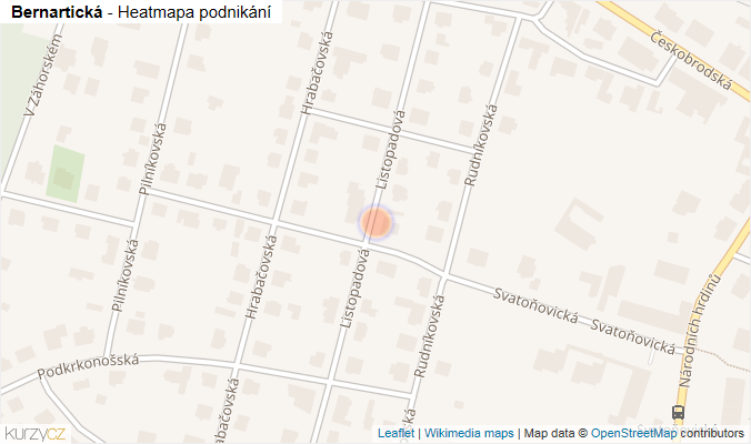 Mapa Bernartická - Firmy v ulici.