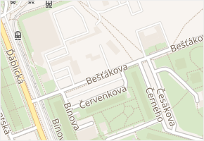 Bešťákova v obci Praha - mapa ulice