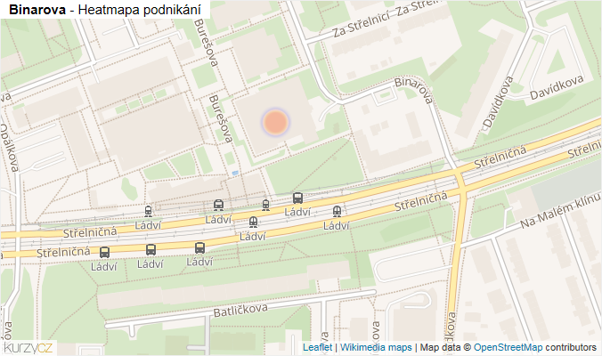 Mapa Binarova - Firmy v ulici.