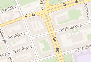 Biskupcova v obci Praha - mapa ulice