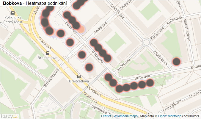 Mapa Bobkova - Firmy v ulici.