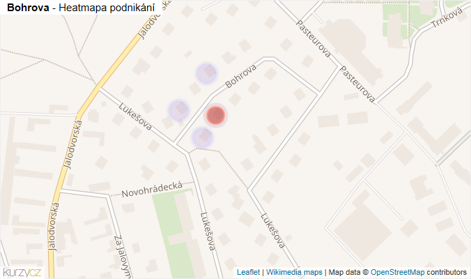 Mapa Bohrova - Firmy v ulici.