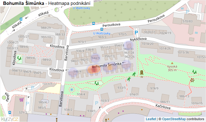 Mapa Bohumila Šimůnka - Firmy v ulici.