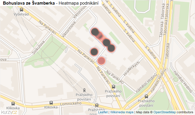 Mapa Bohuslava ze Švamberka - Firmy v ulici.