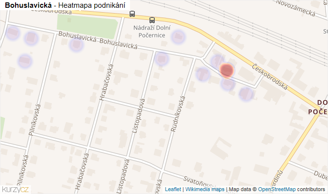 Mapa Bohuslavická - Firmy v ulici.