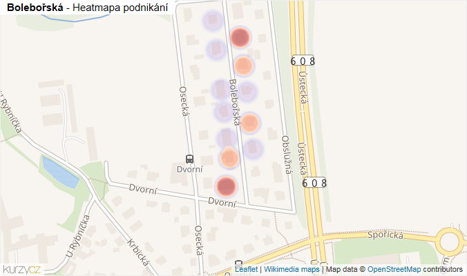 Mapa Bolebořská - Firmy v ulici.