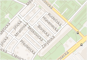 Borecká v obci Praha - mapa ulice