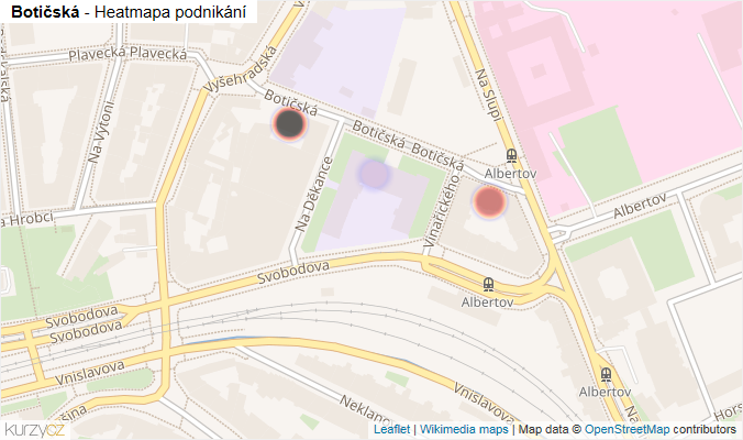 Mapa Botičská - Firmy v ulici.