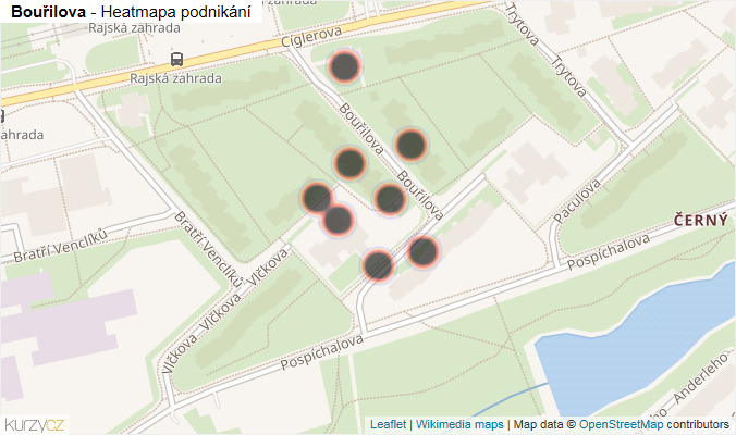 Mapa Bouřilova - Firmy v ulici.