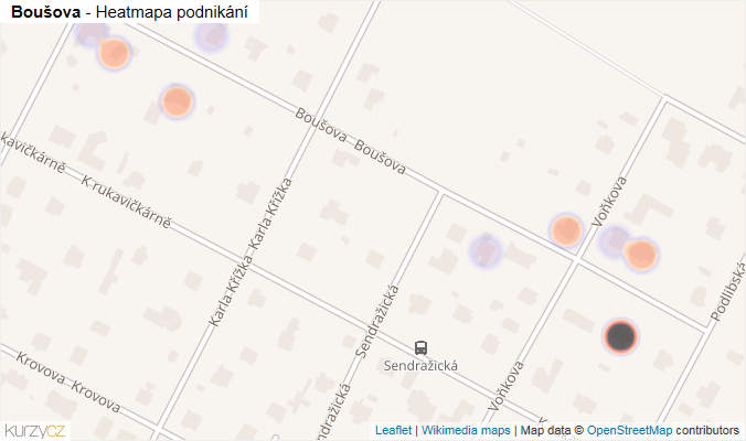 Mapa Boušova - Firmy v ulici.