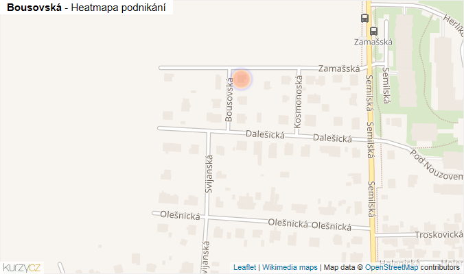 Mapa Bousovská - Firmy v ulici.