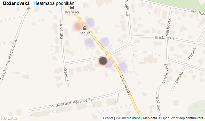 Mapa Božanovská - Firmy v ulici.