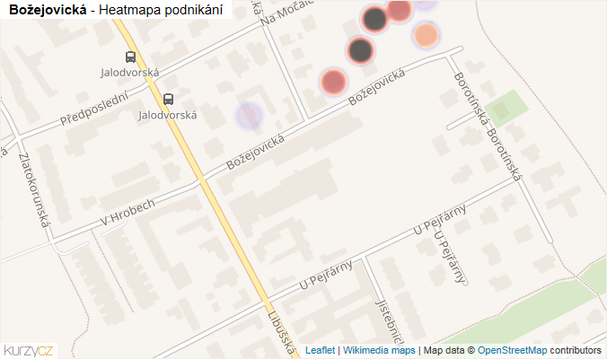 Mapa Božejovická - Firmy v ulici.