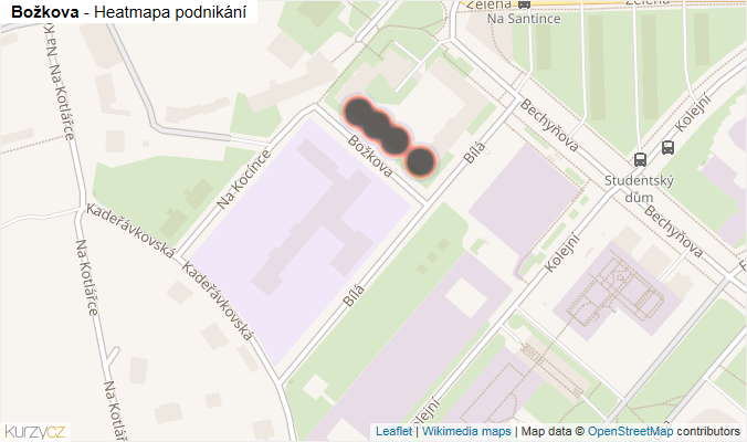 Mapa Božkova - Firmy v ulici.
