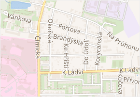 Brandýská v obci Praha - mapa ulice