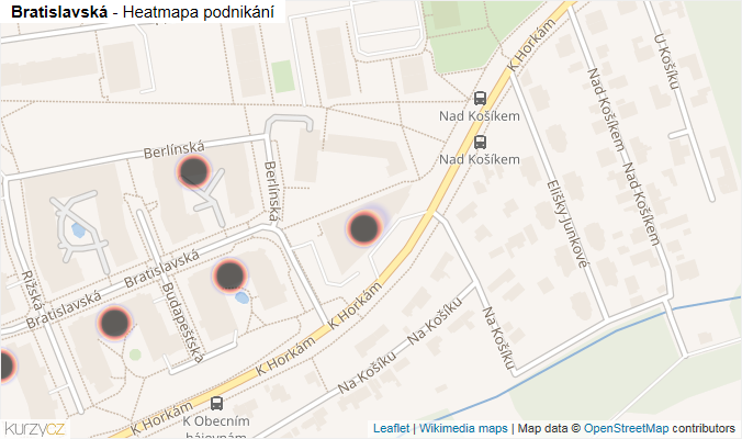 Mapa Bratislavská - Firmy v ulici.